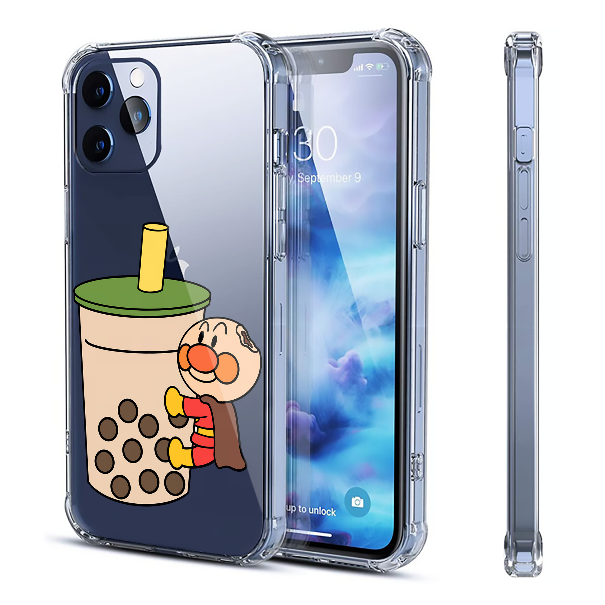 （画像用） アンパンマン Anpanman 【iPhone 12シリーズ対応】透明スマホケース（クリアソフトケース）